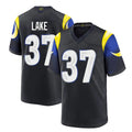 Parkc LA.Rams #37 Quentin Lake Player Black Midnight Rivalries Collection Home Game Stitched Jerseys