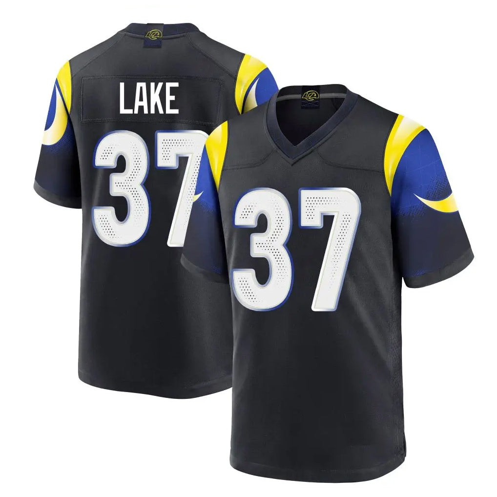 Parkc LA.Rams #37 Quentin Lake Player Black Midnight Rivalries Collection Home Game Stitched Jerseys
