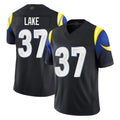 Parkc LA.Rams #37 Quentin Lake Player Black Midnight Rivalries Collection Limited Home Game Stitched Jerseys