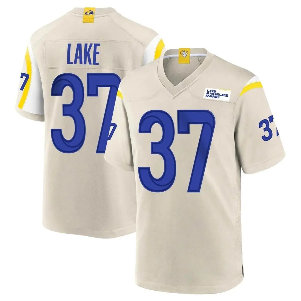 Parkc LA.Rams #37 Quentin Lake Player Bone Home Game Stitched Jerseys