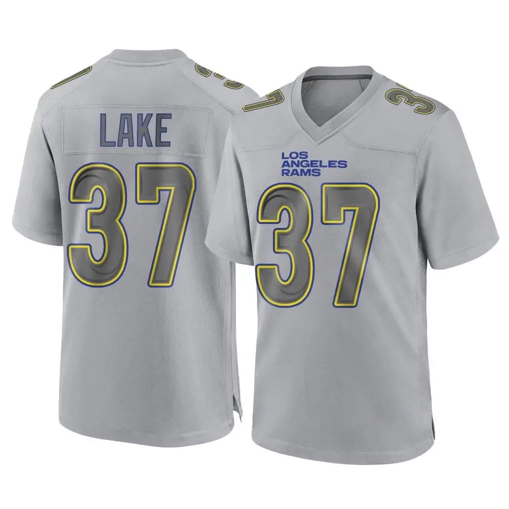 Parkc LA.Rams #37 Quentin Lake Player Gray Atmosphere Fashion Home Game Stitched Jerseys