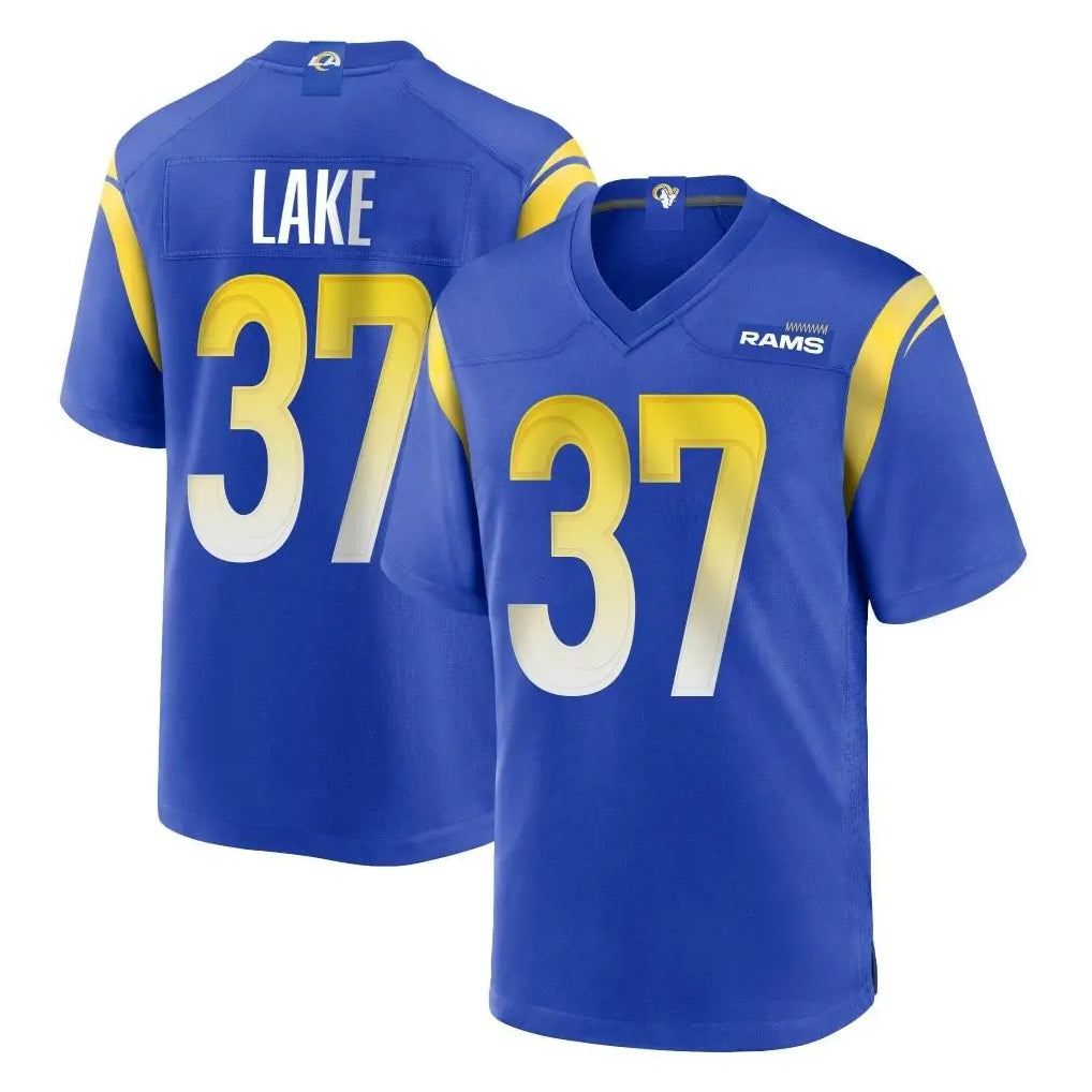 Parkc LA.Rams #37 Quentin Lake Player Royal Home Game Stitched Jerseys