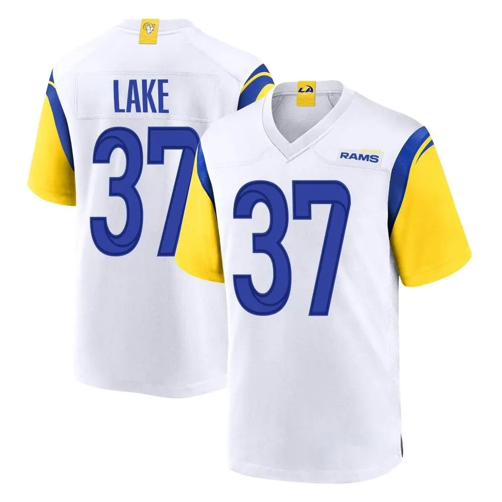Parkc LA.Rams #37 Quentin Lake Player White Home Game Stitched Jerseys
