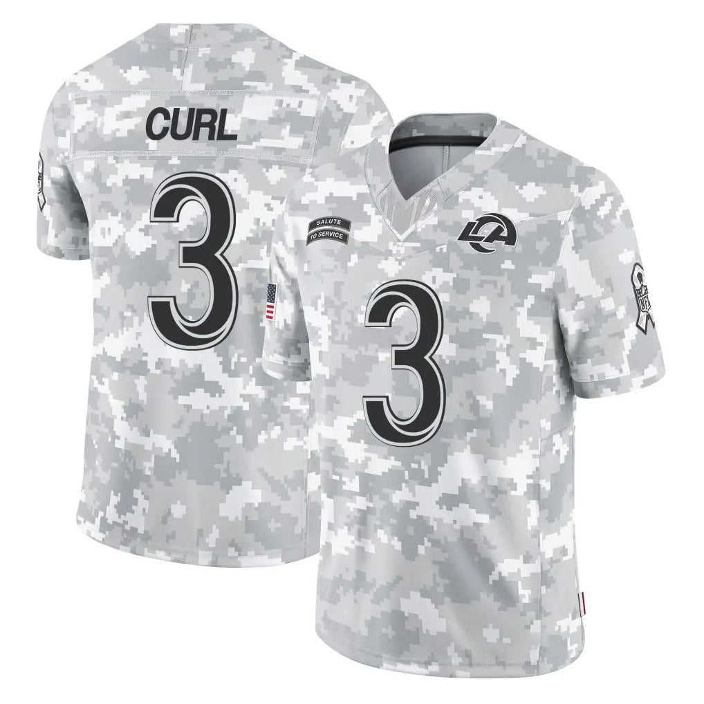 Parkc LA.Rams #3 Kam Curl Player Arctic Camo Salute To Service Limited Game Stitched Jerseys