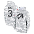 Parkc LA.Rams #3 Kam Curl Player Arctic Camo Salute to Service Hoodies Limited Game Stitched Jerseys