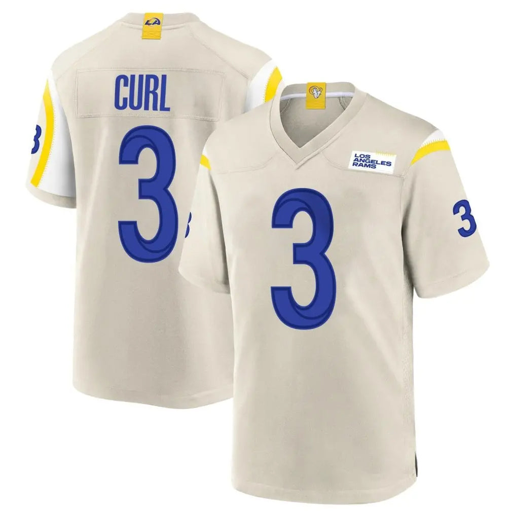 Parkc LA.Rams #3 Kam Curl Player Bone Home Game Stitched Jerseys