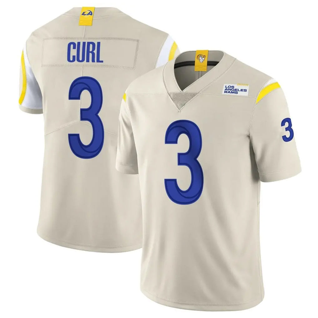 Parkc LA.Rams #3 Kam Curl Player Bone Limited Vapor Home Game Stitched Jerseys