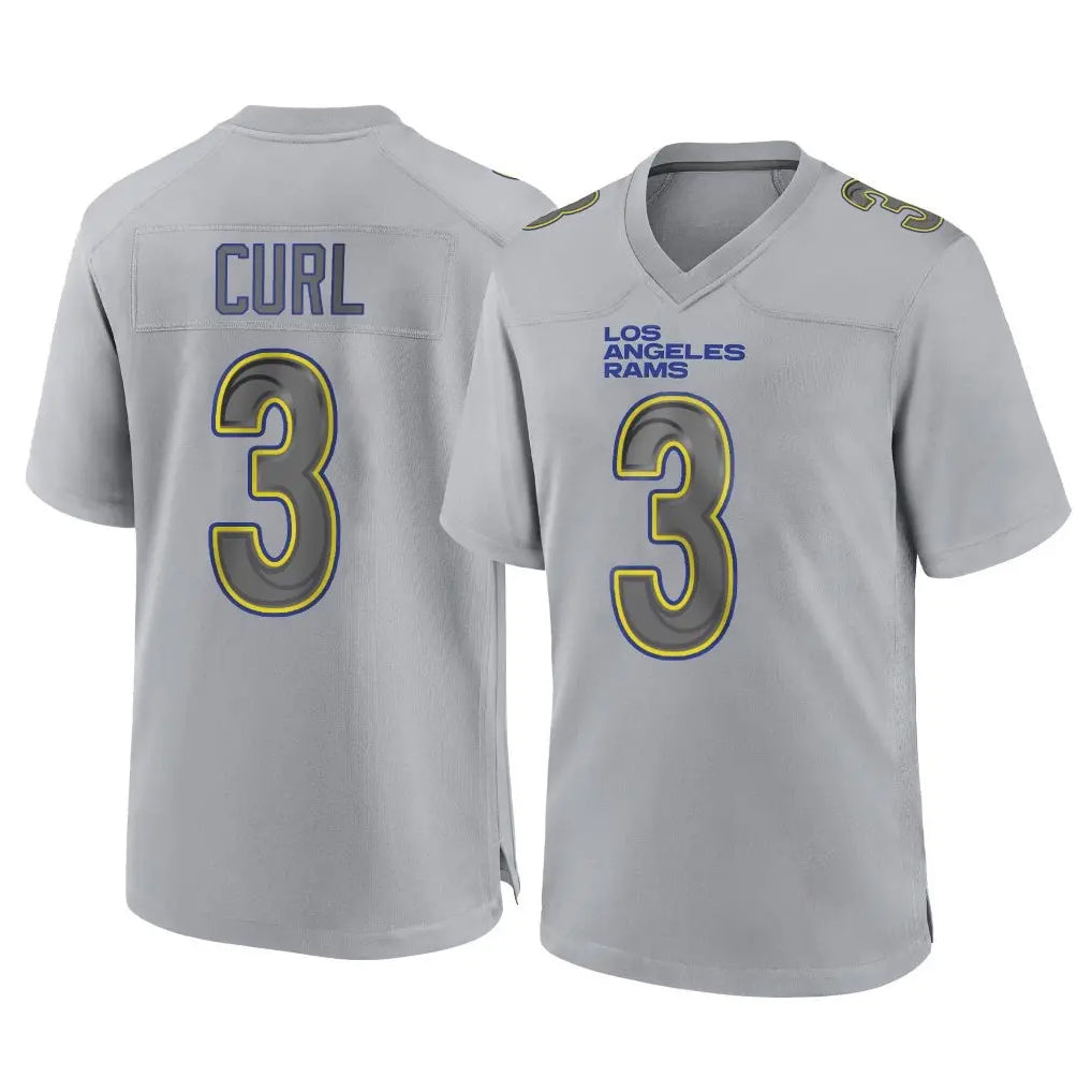 Parkc LA.Rams #3 Kam Curl Player Gray Atmosphere Fashion Home Game Stitched Jerseys
