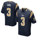 Parkc LA.Rams #3 Kam Curl Player Navy Home Game Stitched Jerseys