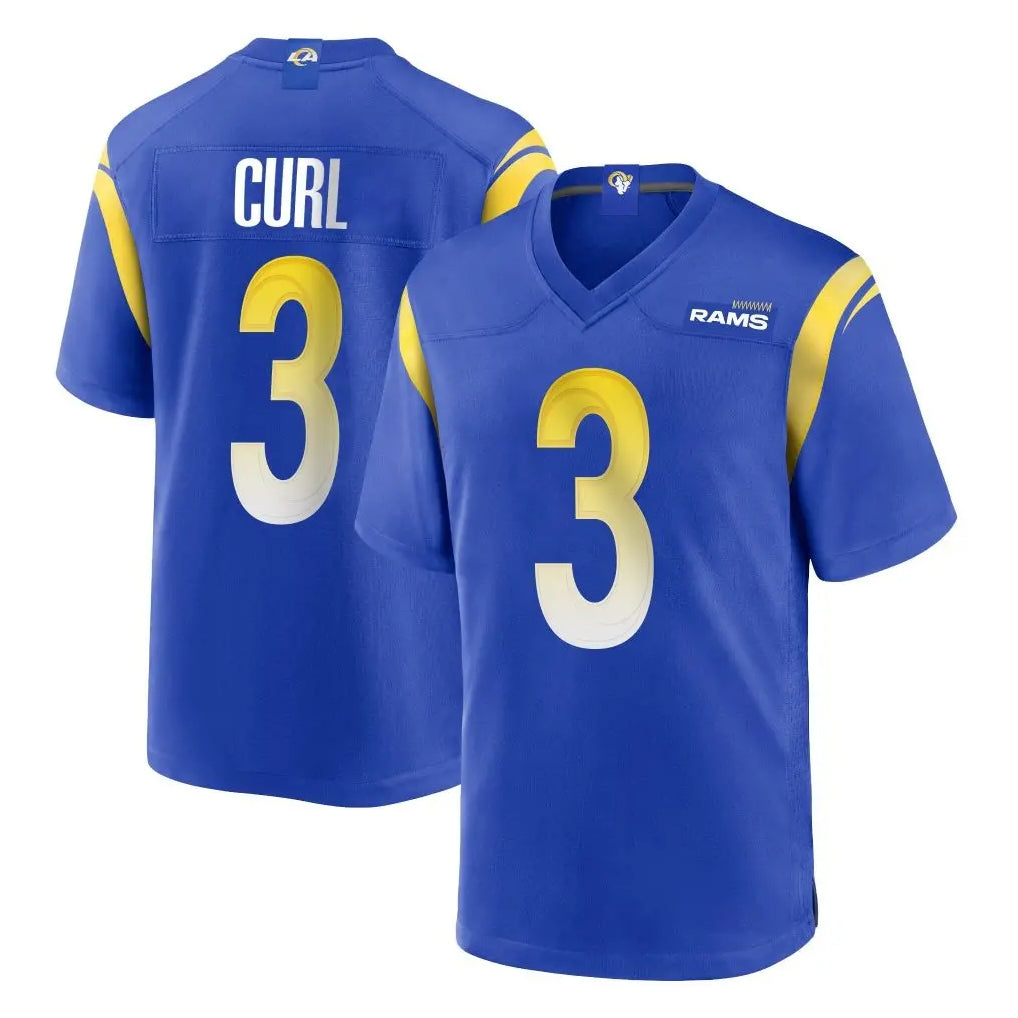 Parkc LA.Rams #3 Kam Curl Player Royal Home Game Stitched Jerseys