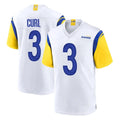 Parkc LA.Rams #3 Kam Curl Player White Home Game Stitched Jerseys