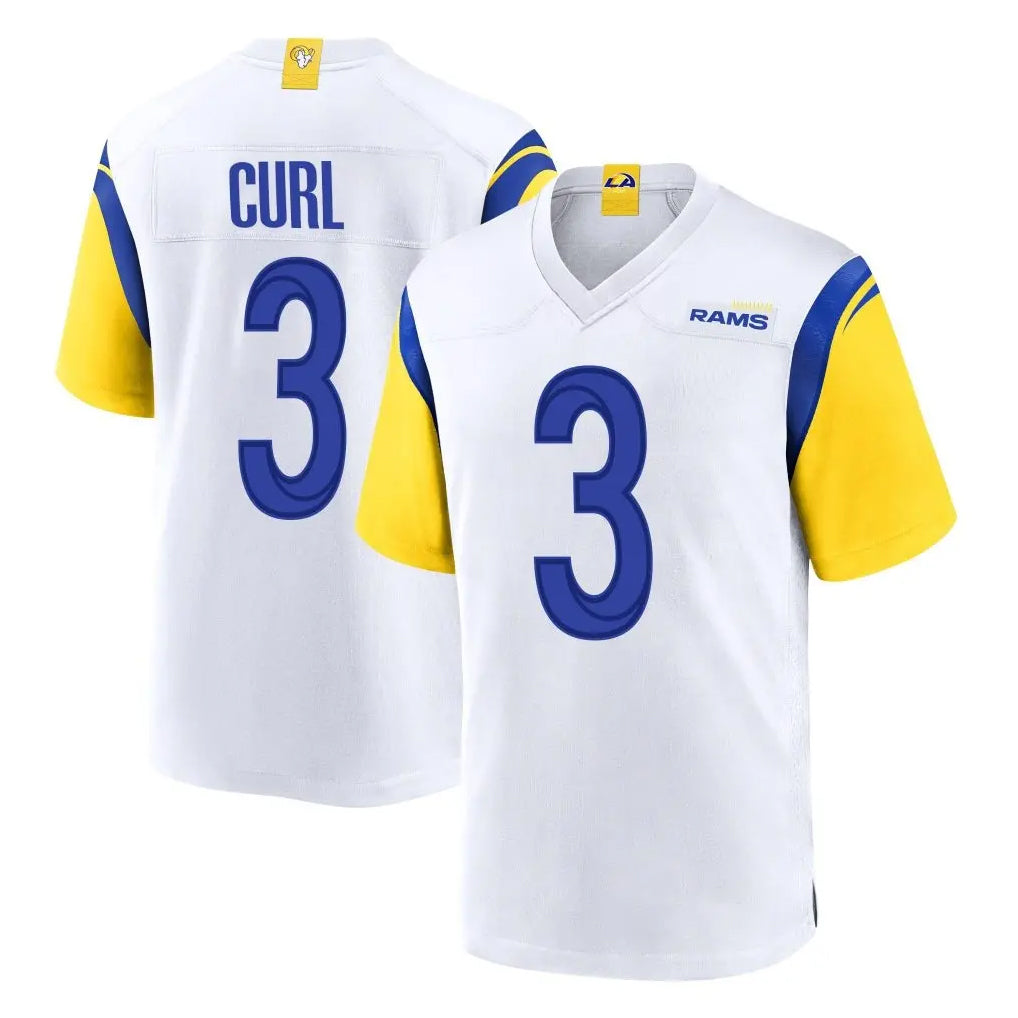 Parkc LA.Rams #3 Kam Curl Player White Home Game Stitched Jerseys