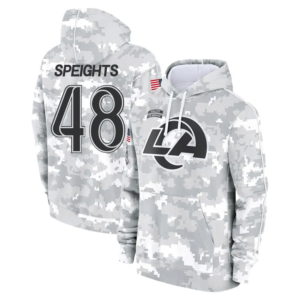 Parkc LA.Rams #48 Omar Speights Player Arctic Camo Salute to Service Hoodies Limited Game Stitched Jerseys