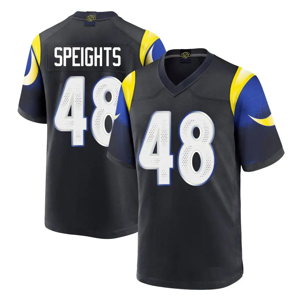 Parkc LA.Rams #48 Omar Speights Player Black Midnight Rivalries Collection Home Game Stitched Jerseys