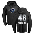 Parkc LA.Rams #48 Omar Speights Player Black Pullover Hoodie Limited Game Stitched Jerseys