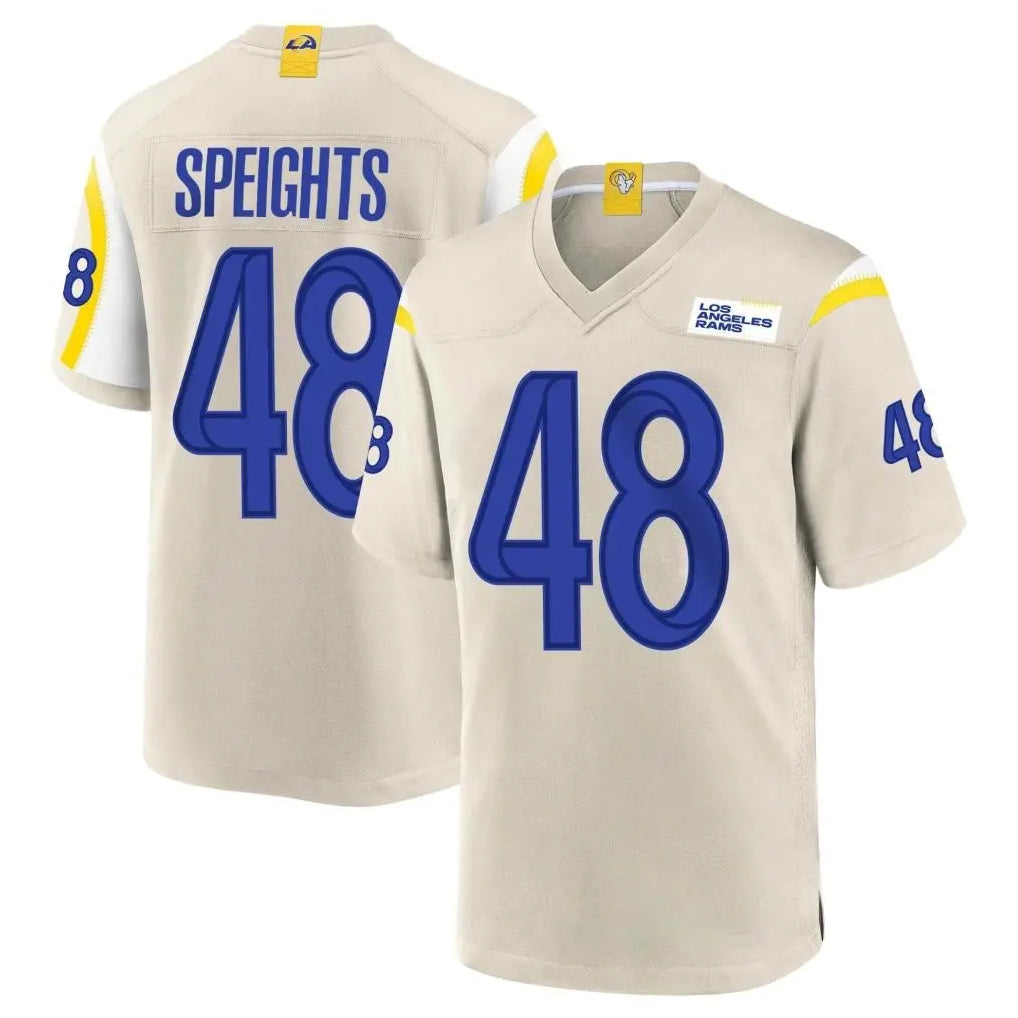 Parkc LA.Rams #48 Omar Speights Player Bone Home Game Stitched Jerseys