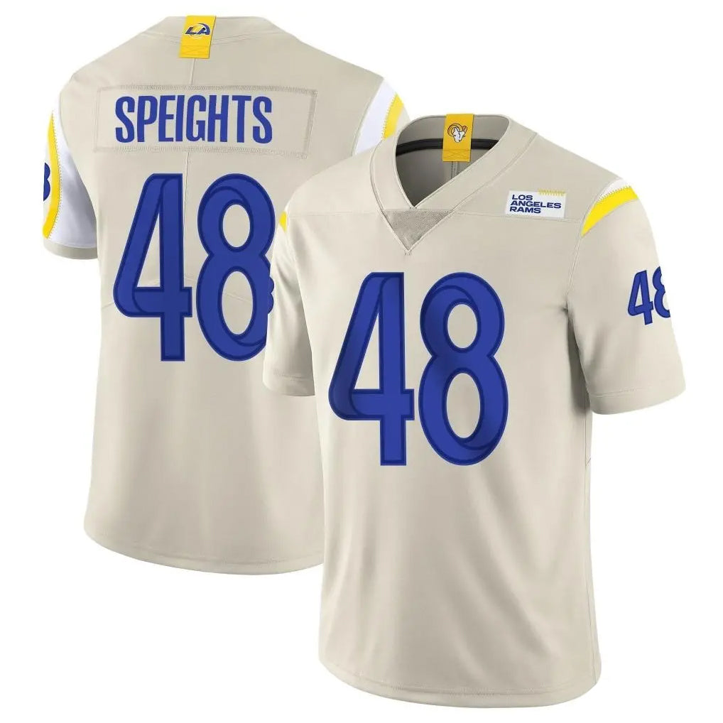 Parkc LA.Rams #48 Omar Speights Player Bone Limited Vapor Home Game Stitched Jerseys