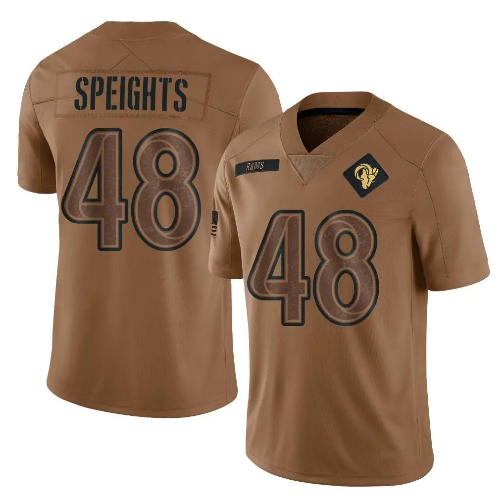 Parkc LA.Rams #48 Omar Speights Player Brown Salute To Service Limited Stitched Jerseys
