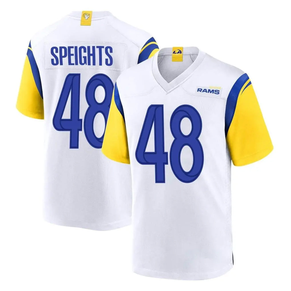 Parkc LA.Rams #48 Omar Speights Player White Home Game Stitched Jerseys