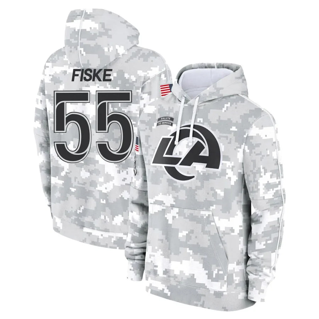 Parkc LA.Rams #55 Braden Fiske Player Arctic Camo Salute to Service Hoodies Limited Game Stitched Jerseys