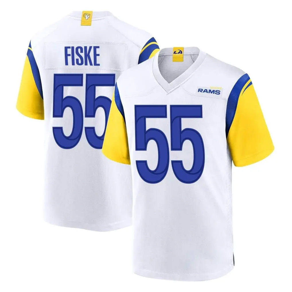 Parkc LA.Rams #55 Braden Fiske Player White Home Game Stitched Jerseys