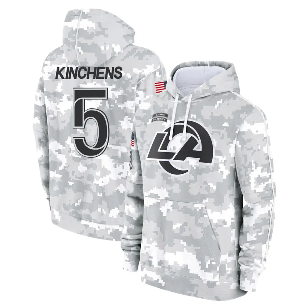 Parkc LA.Rams #5 Kamren Kinchens Player Arctic Camo Salute to Service Hoodies Limited Game Stitched Jerseys
