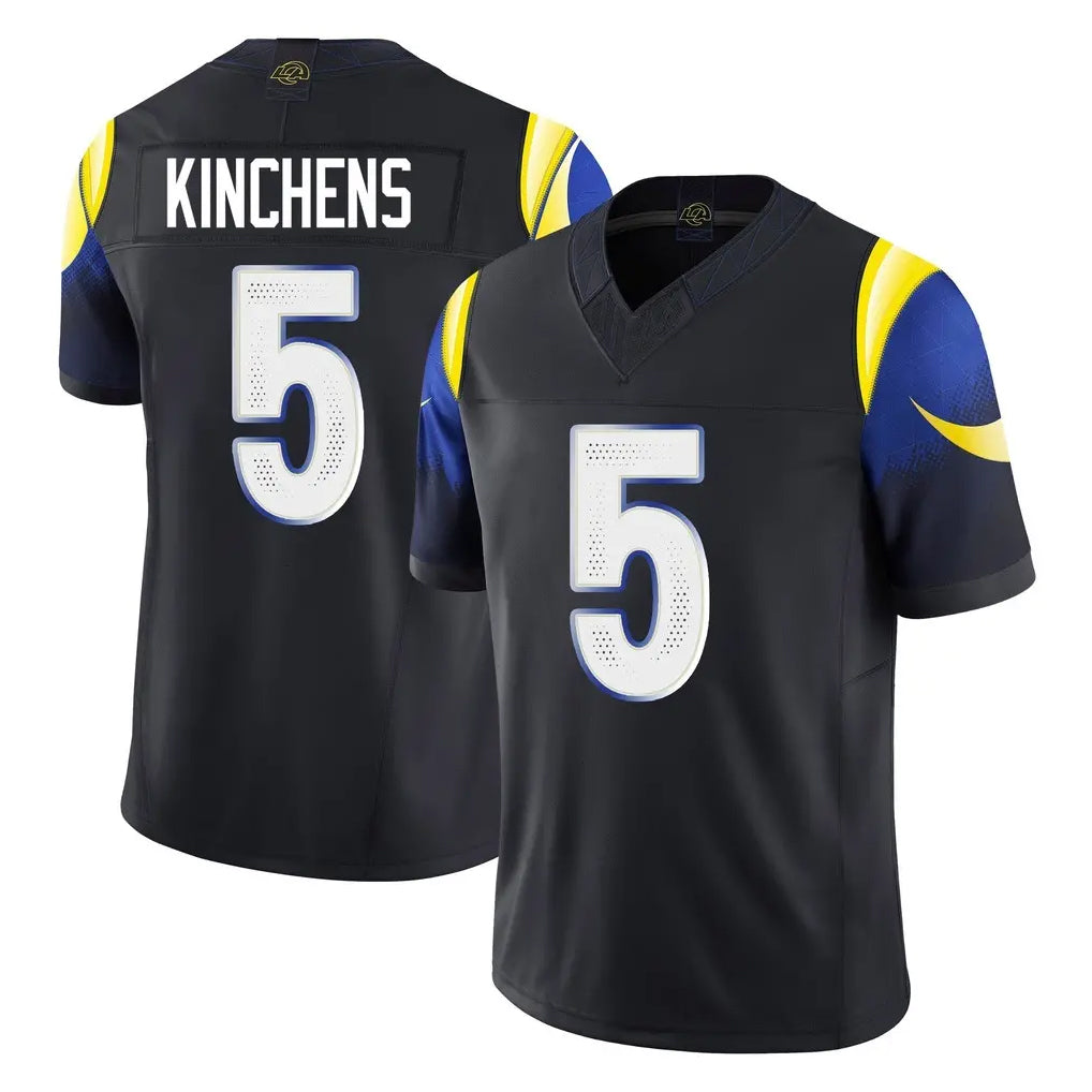 Parkc LA.Rams #5 Kamren Kinchens Player Black Midnight Rivalries Collection Limited Home Game Stitched Jerseys
