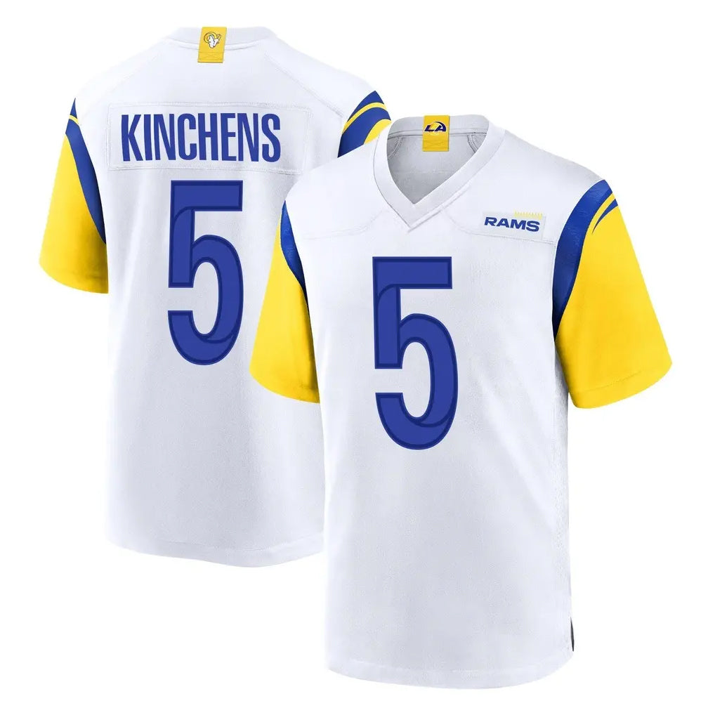 Parkc LA.Rams #5 Kamren Kinchens Player White Home Game Stitched Jerseys