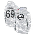 Parkc LA.Rams #69 Kevin Dotson Player Arctic Camo Salute to Service Hoodies Limited Game Stitched Jerseys