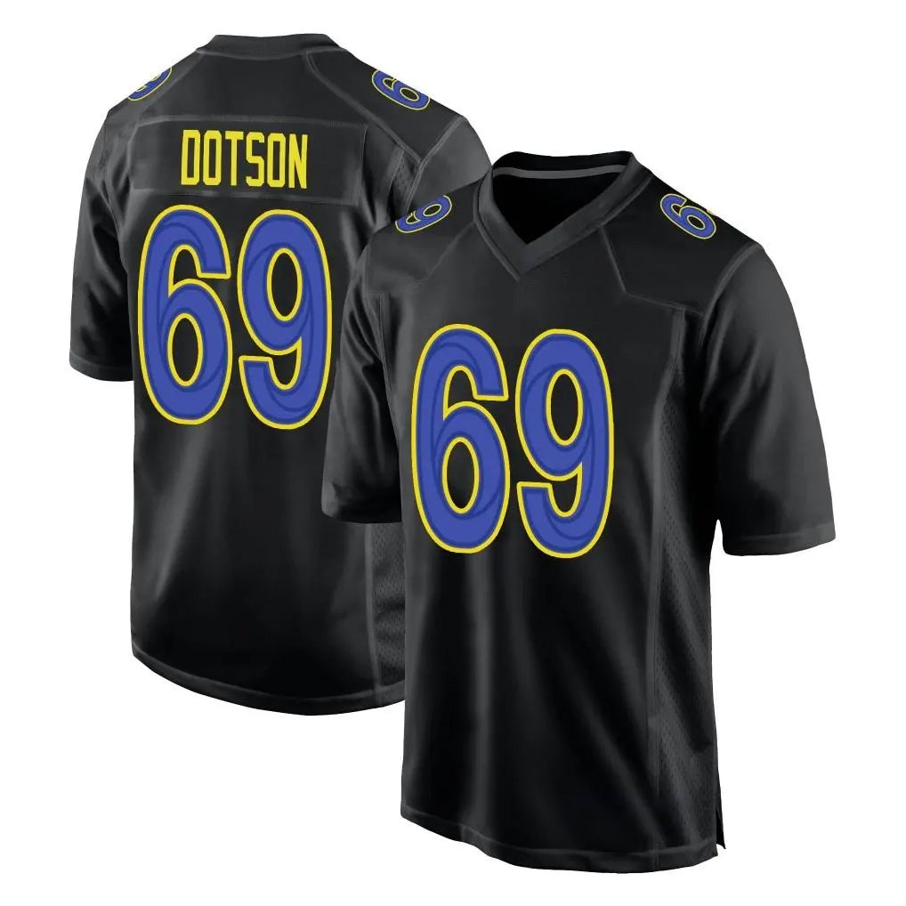 Parkc LA.Rams #69 Kevin Dotson Player Black Fashion Limited Home Game Stitched Jerseys
