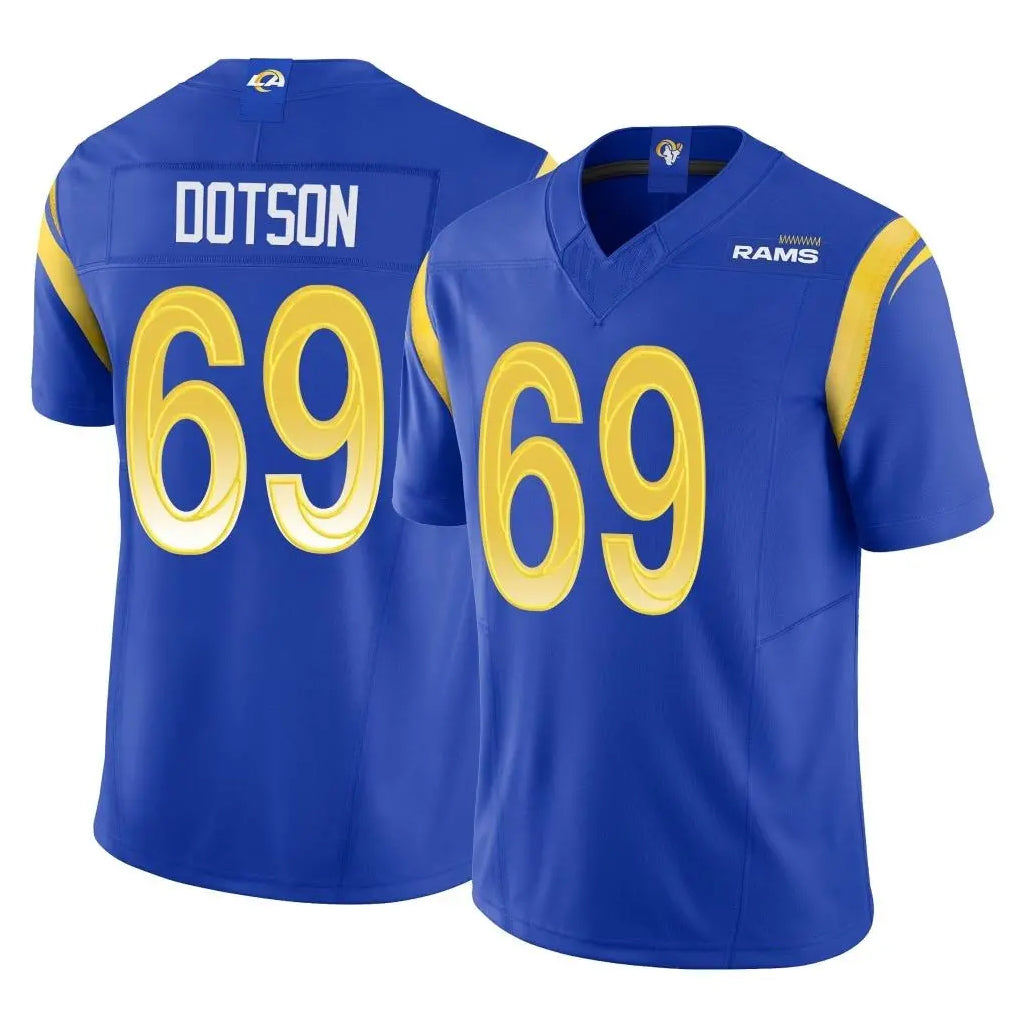 Parkc LA.Rams #69 Kevin Dotson Player Royal Limited Vapor F.U.S.E. Home Game Stitched Jerseys