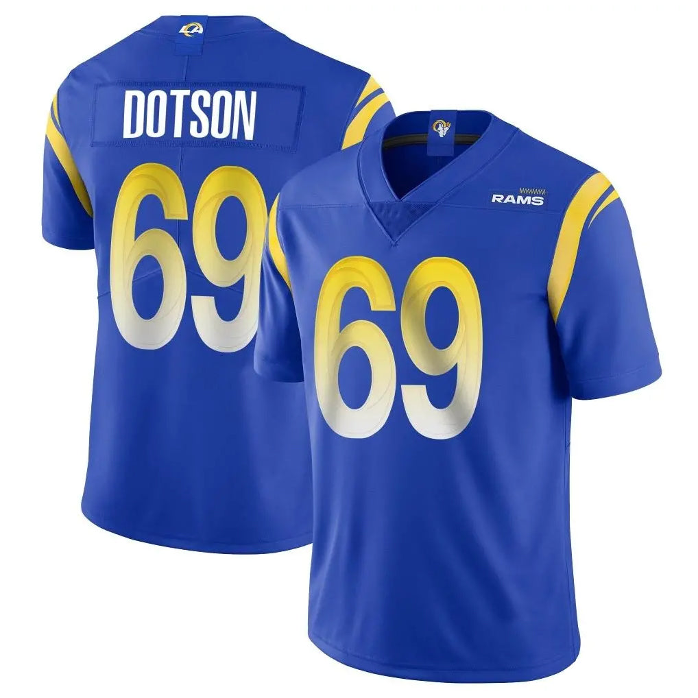 Parkc LA.Rams #69 Kevin Dotson Player Royal Limited Vapor Untouchable Home Game Stitched Jerseys