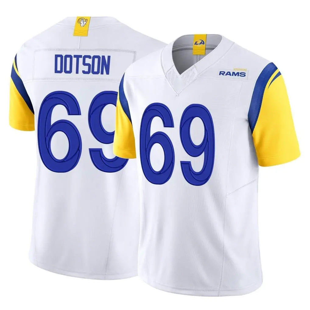 Parkc LA.Rams #69 Kevin Dotson Player White Limited Vapor F.U.S.E. Home Game Stitched Jerseys