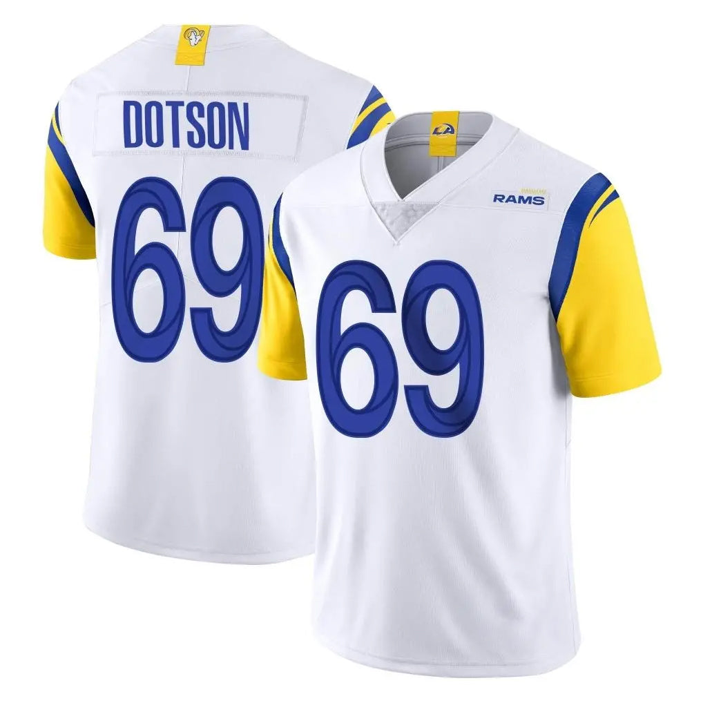 Parkc LA.Rams #69 Kevin Dotson Player White Limited Vapor Untouchable Home Game Stitched Jerseys