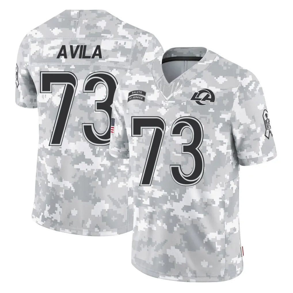 Parkc LA.Rams #73 Steve Avila Player Arctic Camo Salute To Service Limited Game Stitched Jerseys