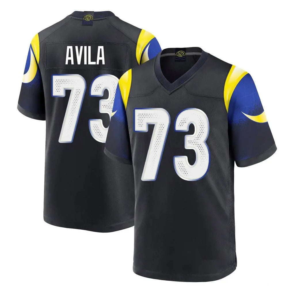 Parkc LA.Rams #73 Steve Avila Player Black Midnight Rivalries Collection Home Game Stitched Jerseys
