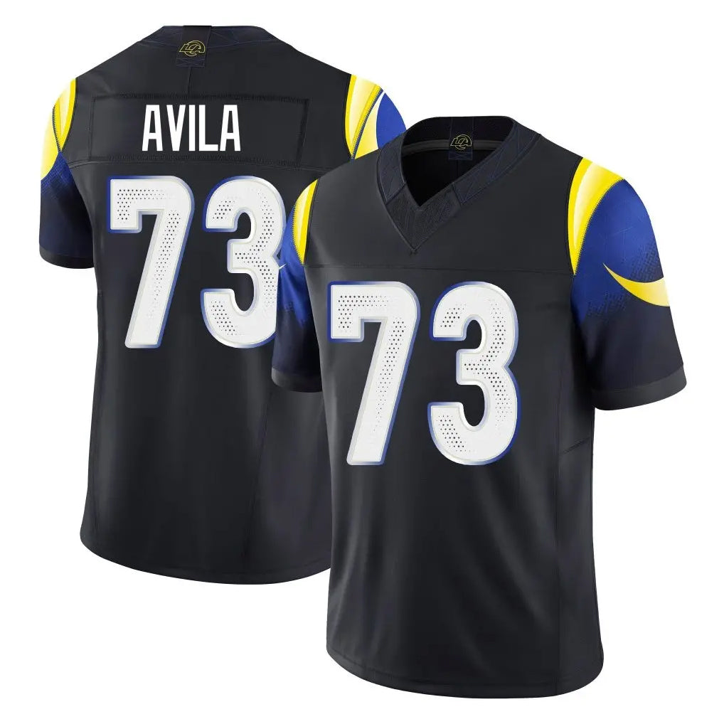 Parkc LA.Rams #73 Steve Avila Player Black Midnight Rivalries Collection Limited Home Game Stitched Jerseys