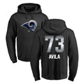 Parkc LA.Rams #73 Steve Avila Player Black Pullover Hoodie Limited Game Stitched Jerseys