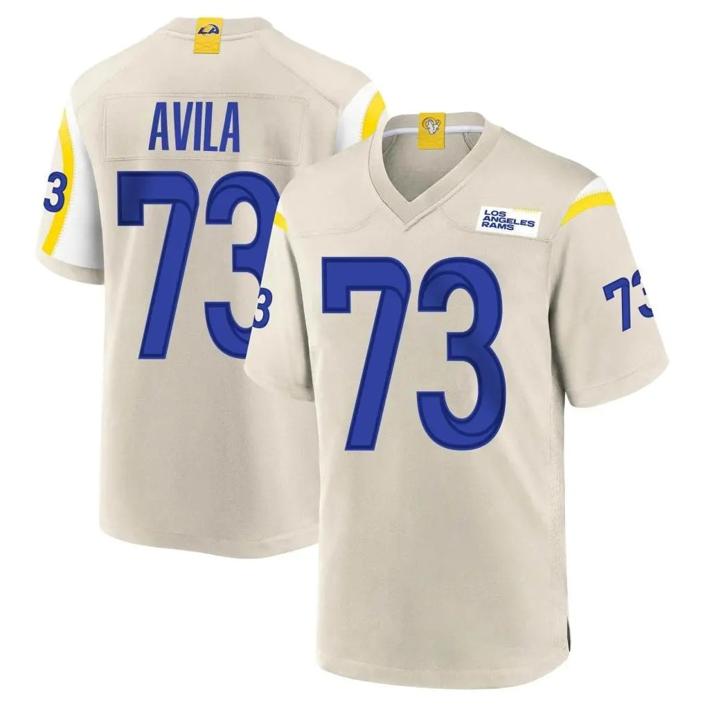 Parkc LA.Rams #73 Steve Avila Player Bone Home Game Stitched Jerseys