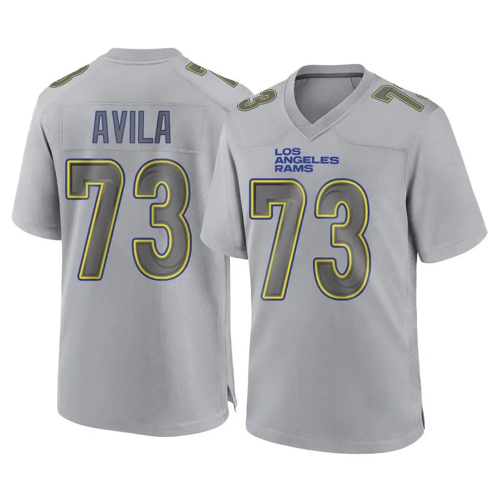 Parkc LA.Rams #73 Steve Avila Player Gray Atmosphere Fashion Home Game Stitched Jerseys