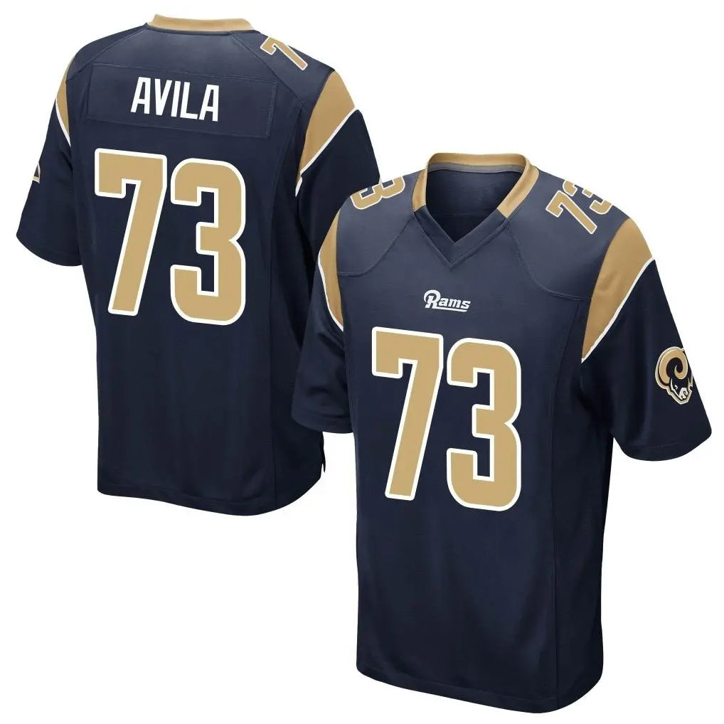 Parkc LA.Rams #73 Steve Avila Player Navy Home Game Stitched Jerseys