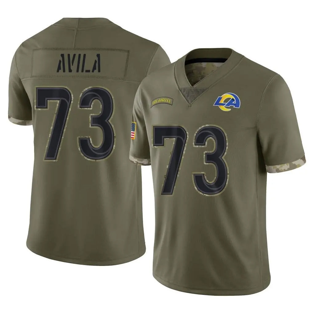 Parkc LA.Rams #73 Steve Avila Player Olive Salute To Service Limited Stitched Jerseys