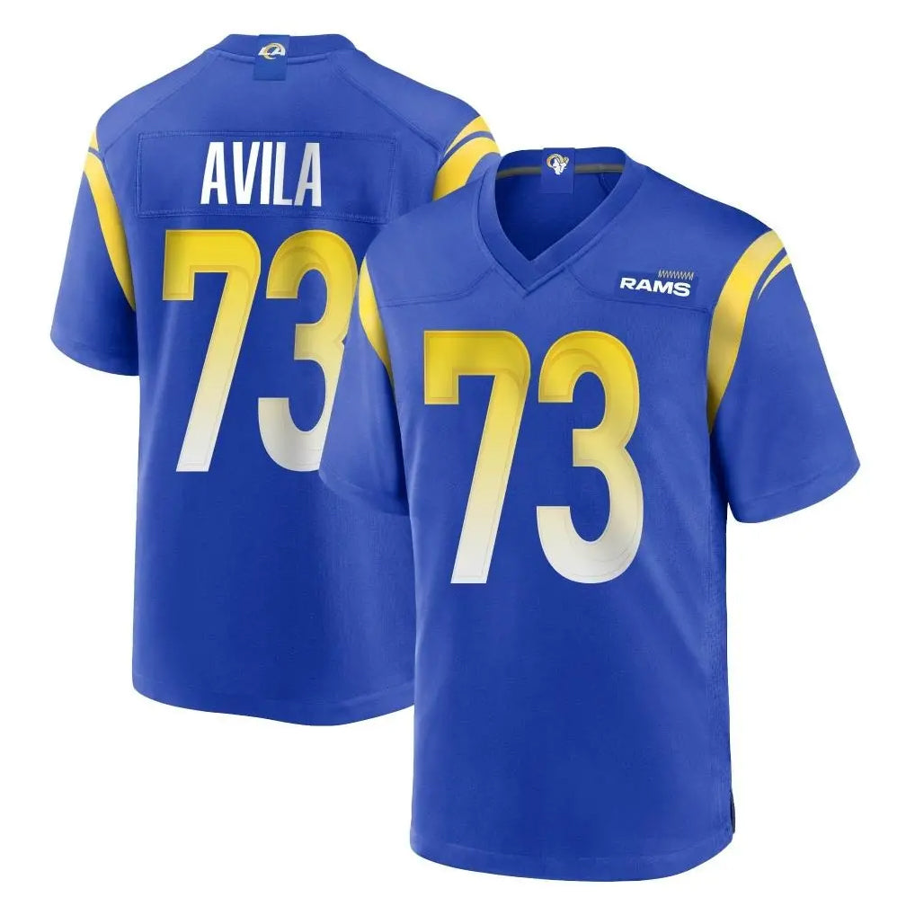 Parkc LA.Rams #73 Steve Avila Player Royal Home Game Stitched Jerseys