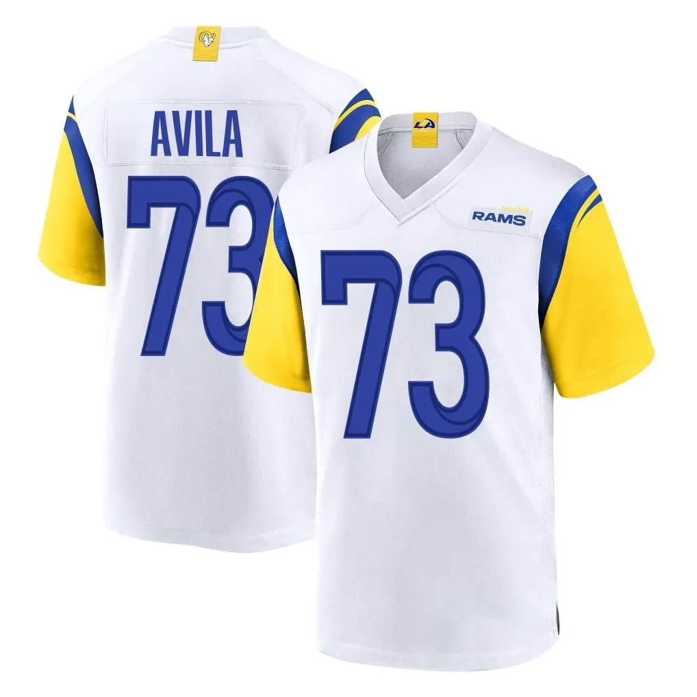 Parkc LA.Rams #73 Steve Avila Player White Home Game Stitched Jerseys