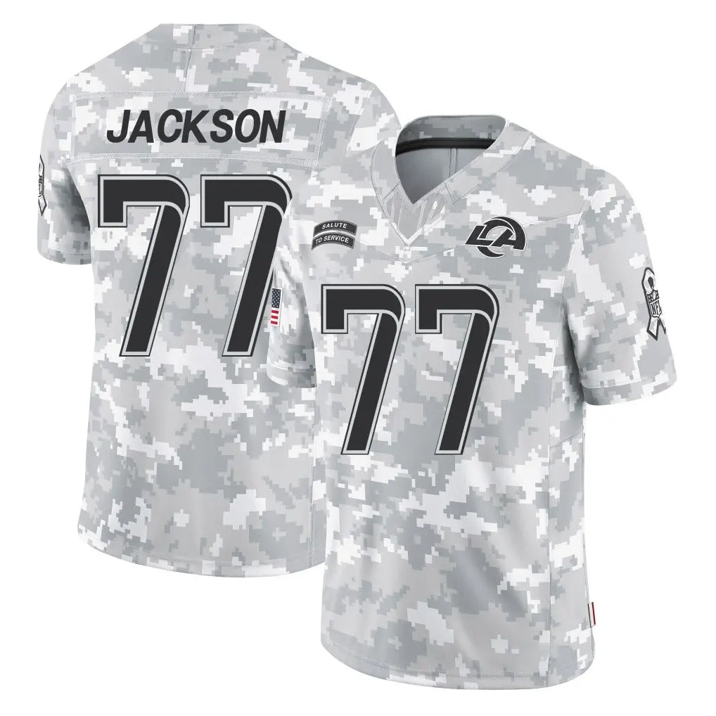 Parkc LA.Rams #77 Alaric Jackson Player Arctic Camo Salute To Service Limited Game Stitched Jerseys
