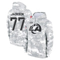 Parkc LA.Rams #77 Alaric Jackson Player Arctic Camo Salute to Service Hoodies Limited Game Stitched Jerseys