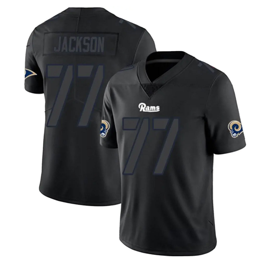 Parkc LA.Rams #77 Alaric Jackson Player Black Impact Limited Home Game Stitched Jerseys