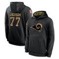 Parkc LA.Rams #77 Alaric Jackson Player Black Salute to Service Hoodies Limited Game Stitched Jerseys