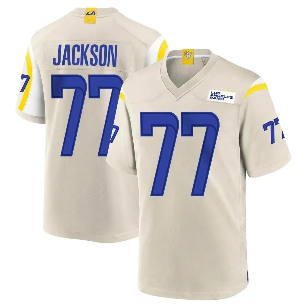 Parkc LA.Rams #77 Alaric Jackson Player Bone Home Game Stitched Jerseys