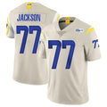Parkc LA.Rams #77 Alaric Jackson Player Bone Limited Vapor Home Game Stitched Jerseys